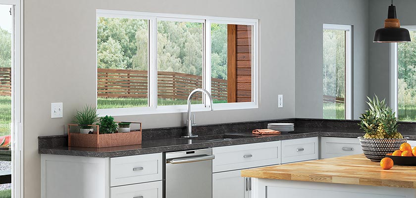 Trinsic Series vinyl double horizontal sliding window