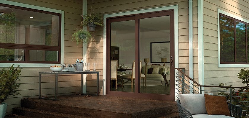 Tuscany Series vinyl french sliding glass patio door