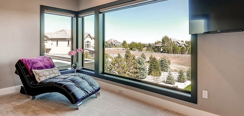 Ultra Series fiberglass picture windows in black bean