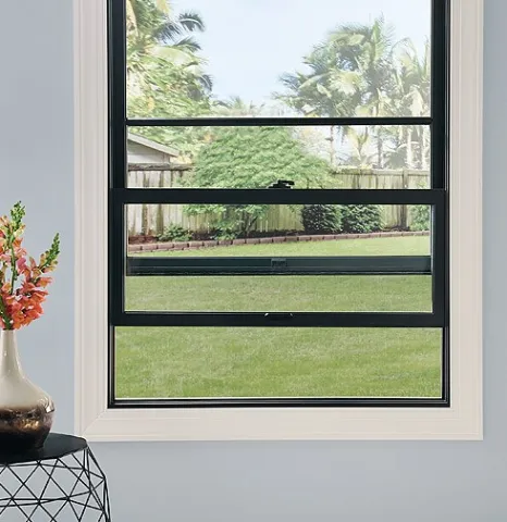 Ultra Series fiberglass single hung window in black bean