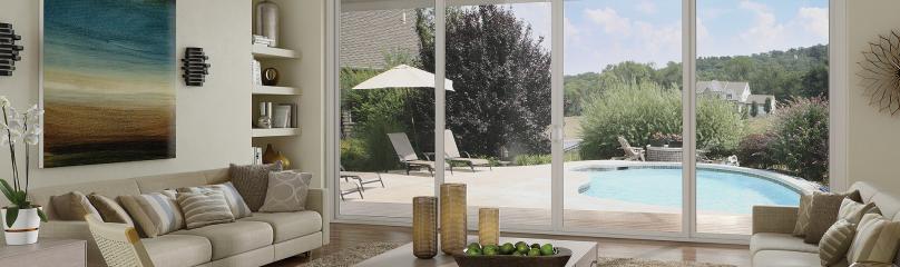 Tuscany Series vinyl 4-panel sliding patio door with SmartTouch® handle