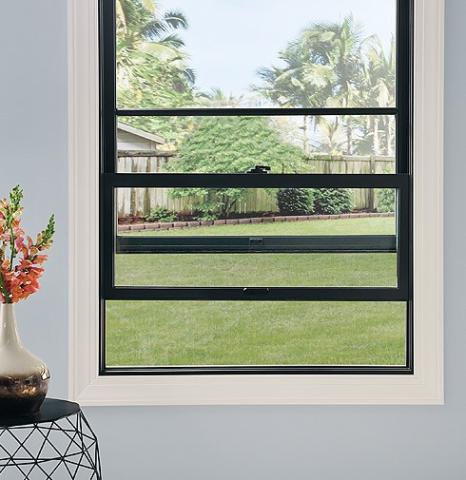 Ultra Series fiberglass single hung window in black bean Ultra Series fiberglass single hung window in black bean
